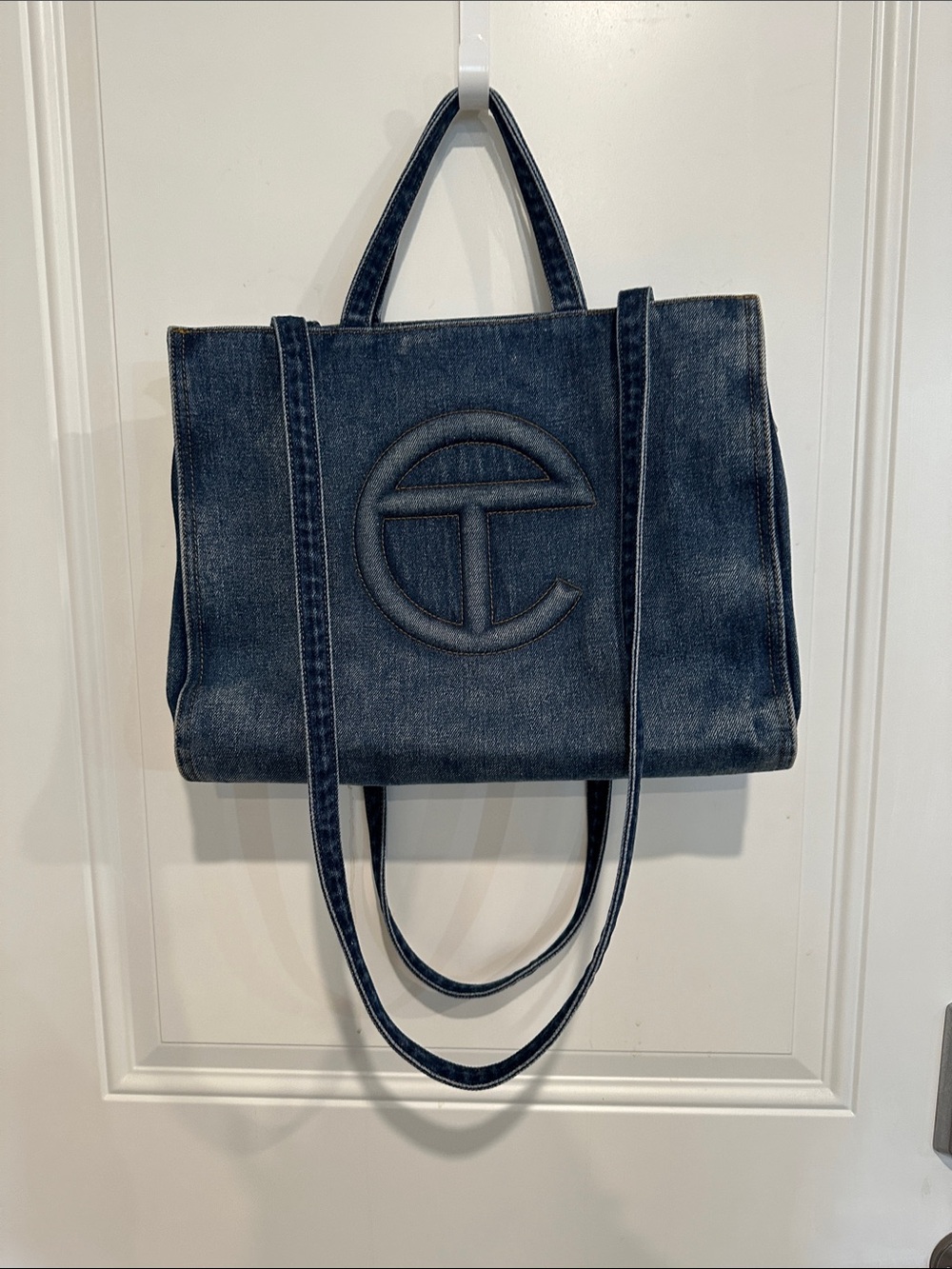 Telfar Denim Tote - Indigo Blue, size medium